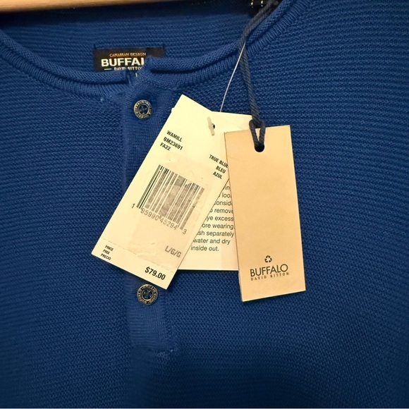 NWT BUFFALO David Bitton Wamill Cotton Henley - Picture 2 of 4